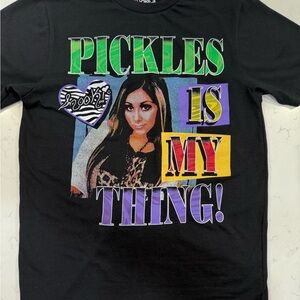 MTV Black Tee with Green and Blue Graphic Small